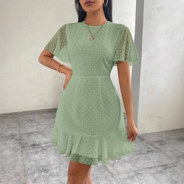 Drune | Dreidimensionales Kleid mit Rüschenrand und Punkten