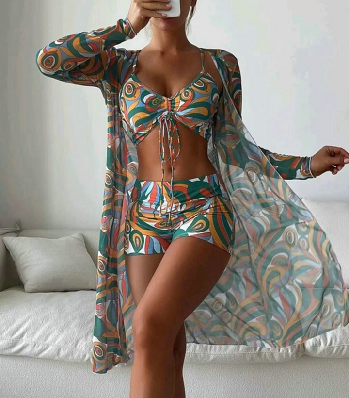 Drune-teiliges Bikini-Set | Demi-Set