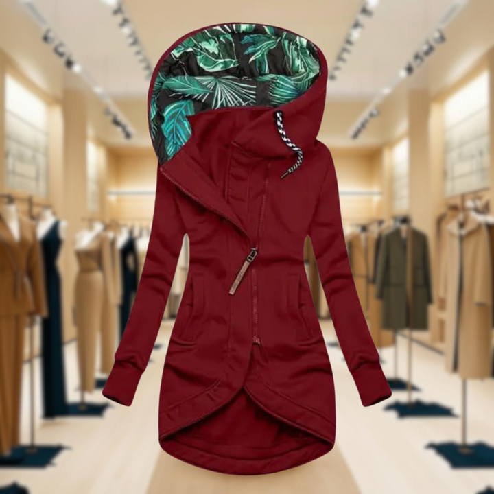 Drune | Leichte Regenjacke mit Kapuze und Asymmetrischem Reißverschluss