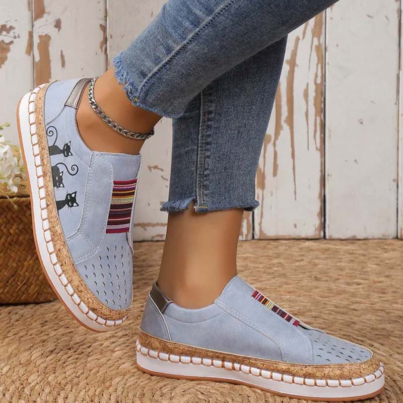 Drune | Lässige Katzenmuster Schuhe