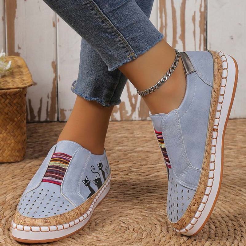 Drune | Lässige Katzenmuster Schuhe