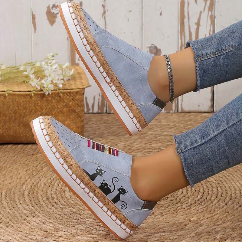 Drune | Lässige Katzenmuster Schuhe