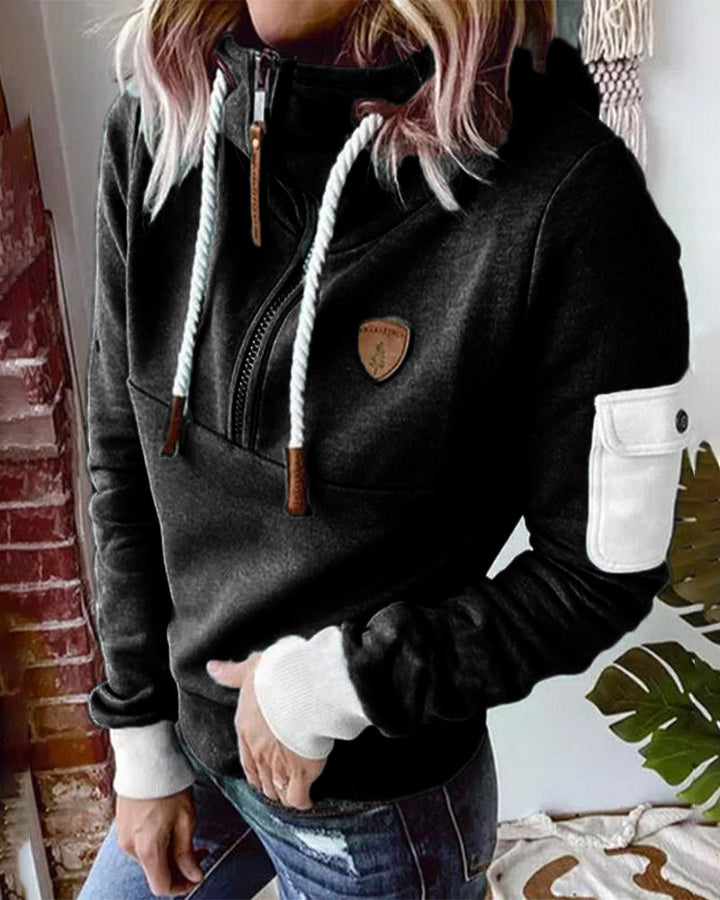 Drune | Lässiges Sweatshirt mit Halbem Reißverschluss