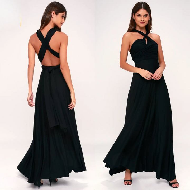 Drune | Elegante Damen Infinity Kleid Schickes Wickel Sommerkleid