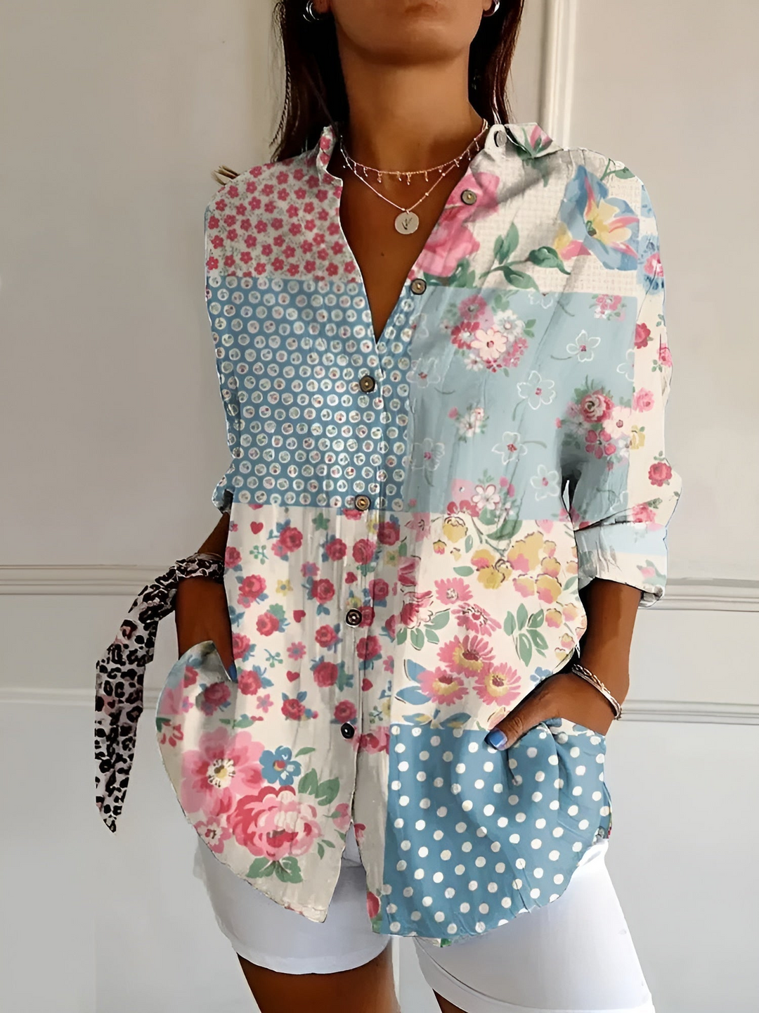 Drune | Damenbluse Elegante Luftige Bluse Mit Knöpfen Für Frauen