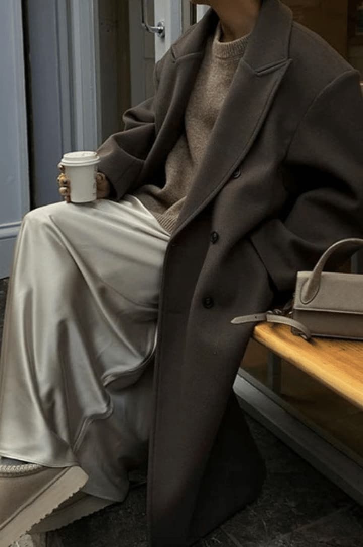 Drune | Übergröße Eleganter Damen Wollmantel mit Knöpfen