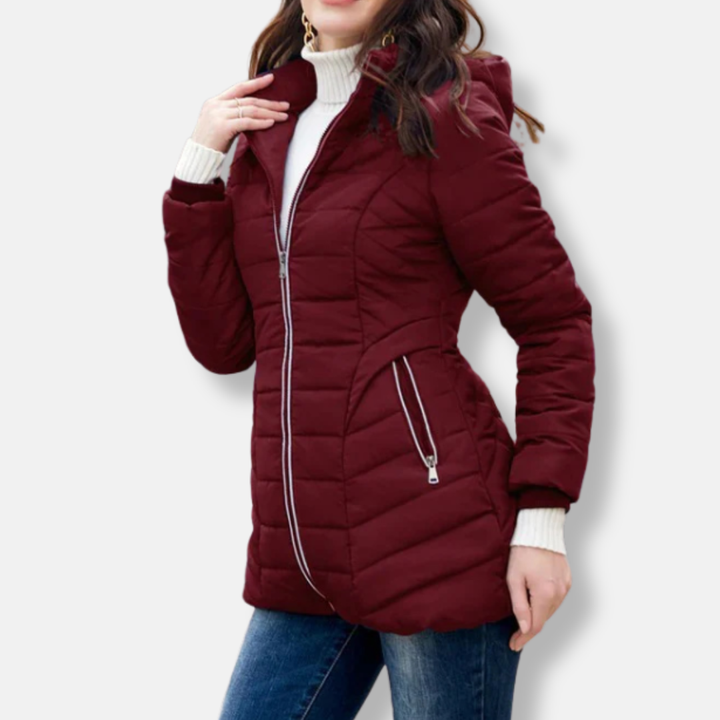 Drune | Padded Jacket Slim Fit mit Kapuzenkragen Rippbündchen Hüftlänge