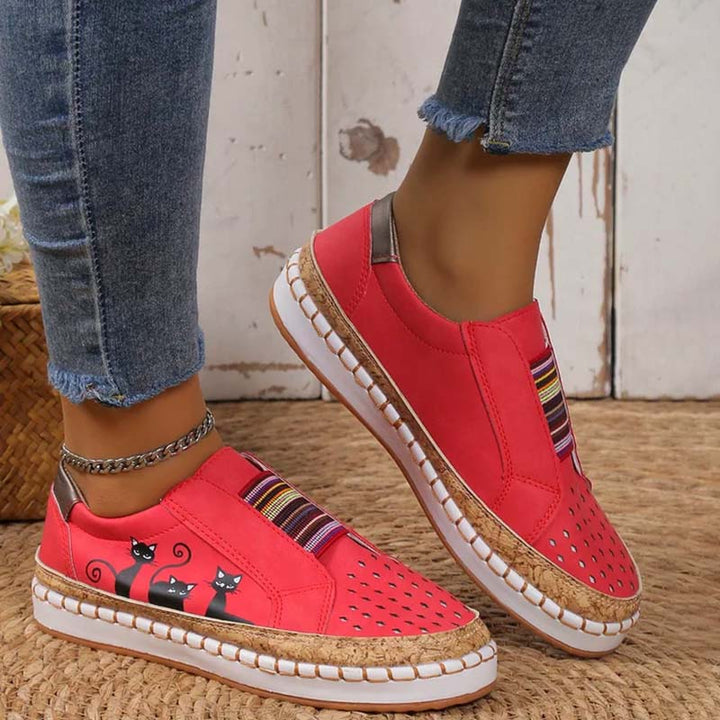 Drune | Lässige Katzenmuster Schuhe