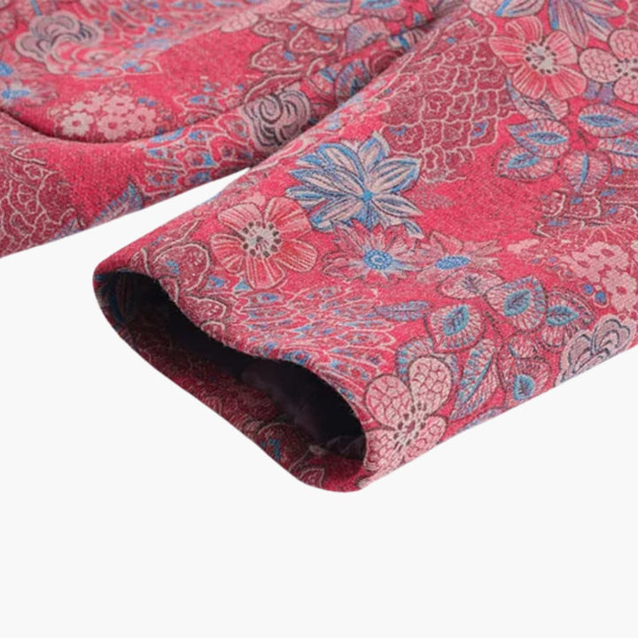 Drune | Vintage Blumenmuster Wolle Mantel für Damen