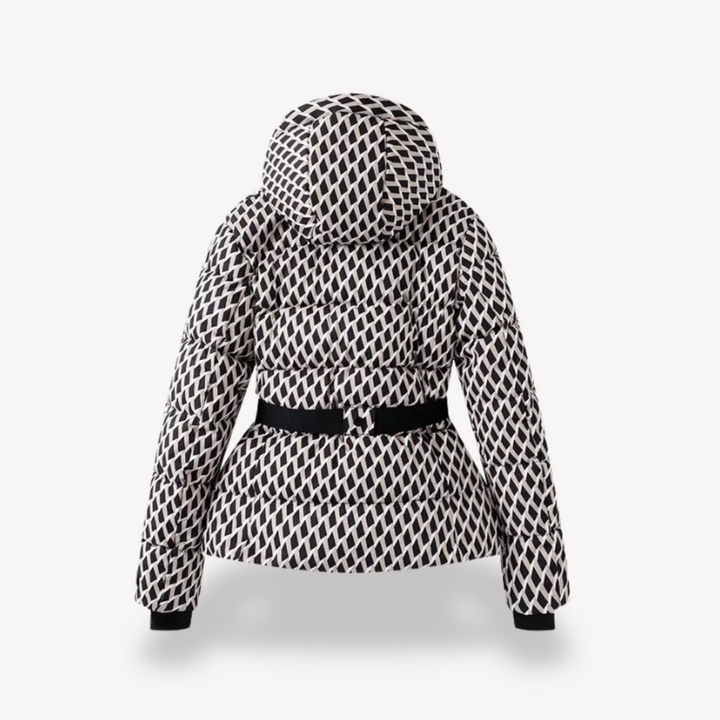 Drune | Damen Gepolsterte Daunenjacke mit Kapuze und Gürtel Gemütlicher Stil