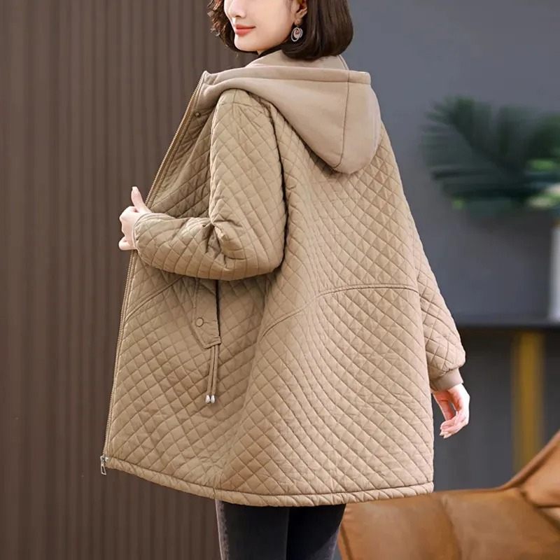 Drune | Warme fleecegefütterte gesteppte Jacke in einfarbiger Ausführung mit Reißverschluss Ideal für Herbst/Winter