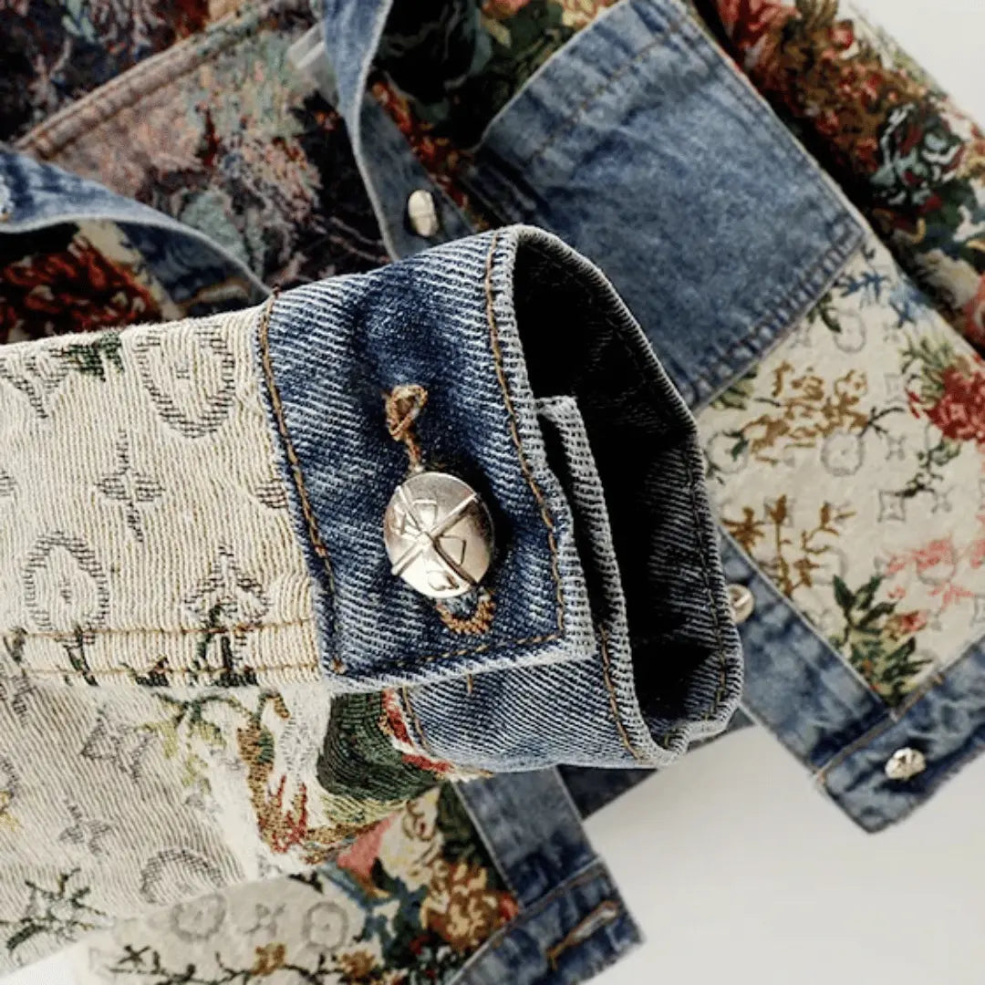 Drune | Floral Denim Jacke