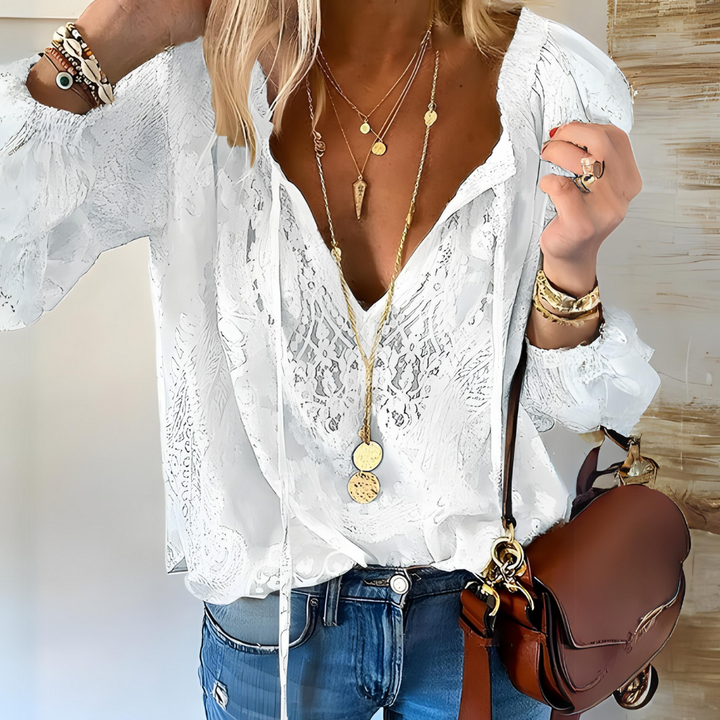 Drune | Häkelte Boho-Bluse für Damen