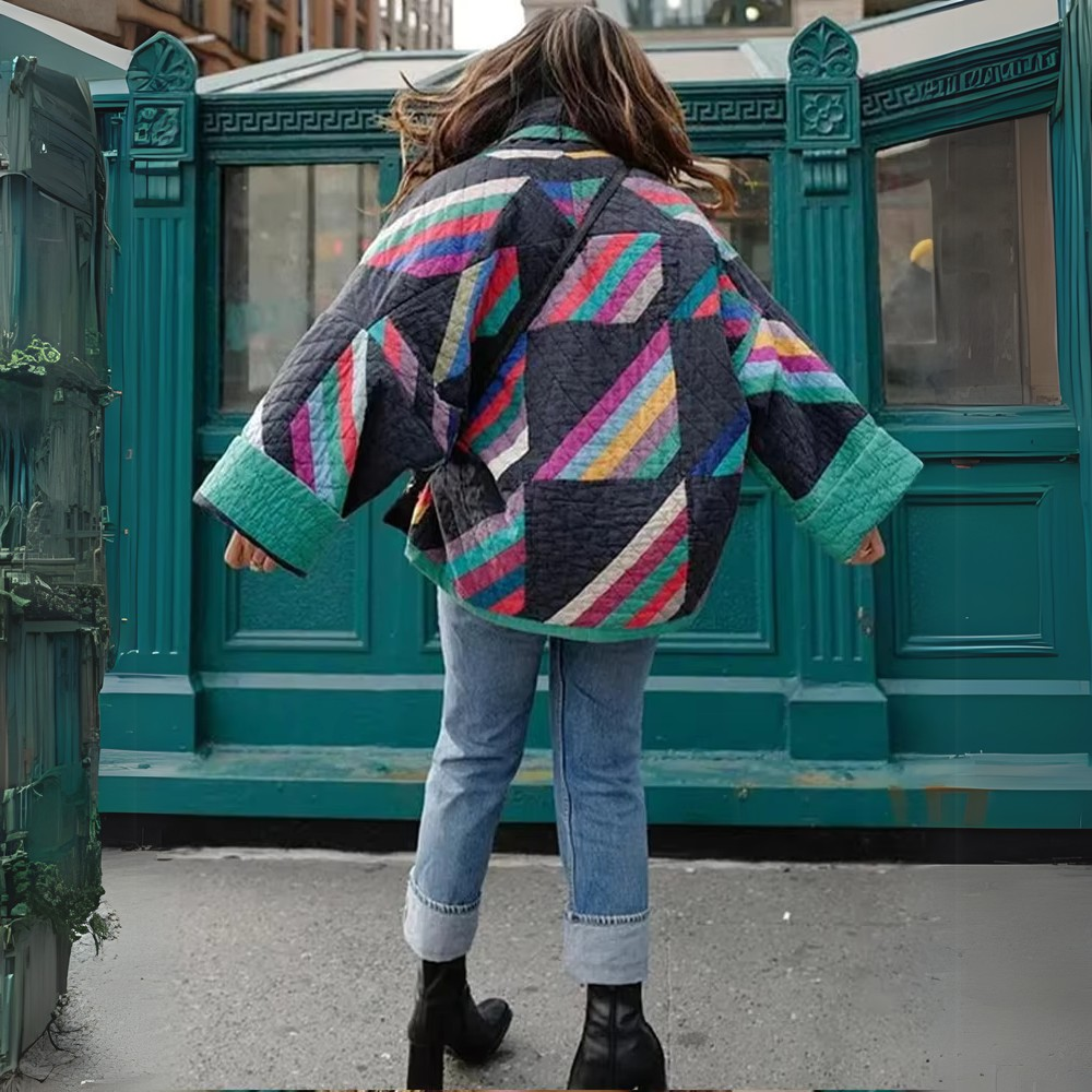 Drune | Damen Kimono Jacke Regenbogen Elegant und Bequem