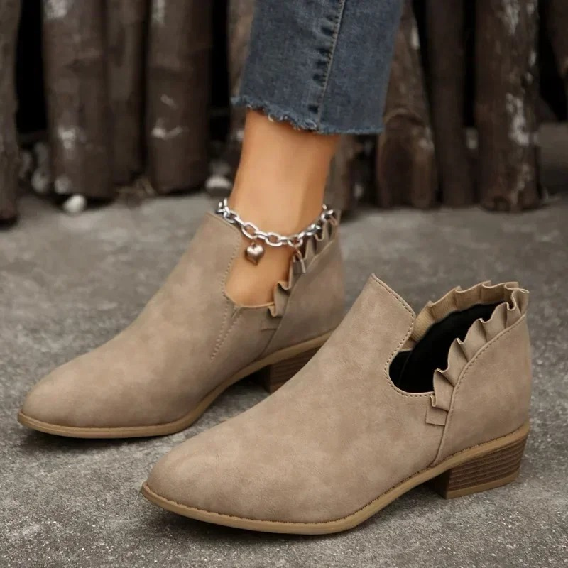 Elina Haltbare und Rutschfeste Stiefelette mit Rüschendetails Drune
