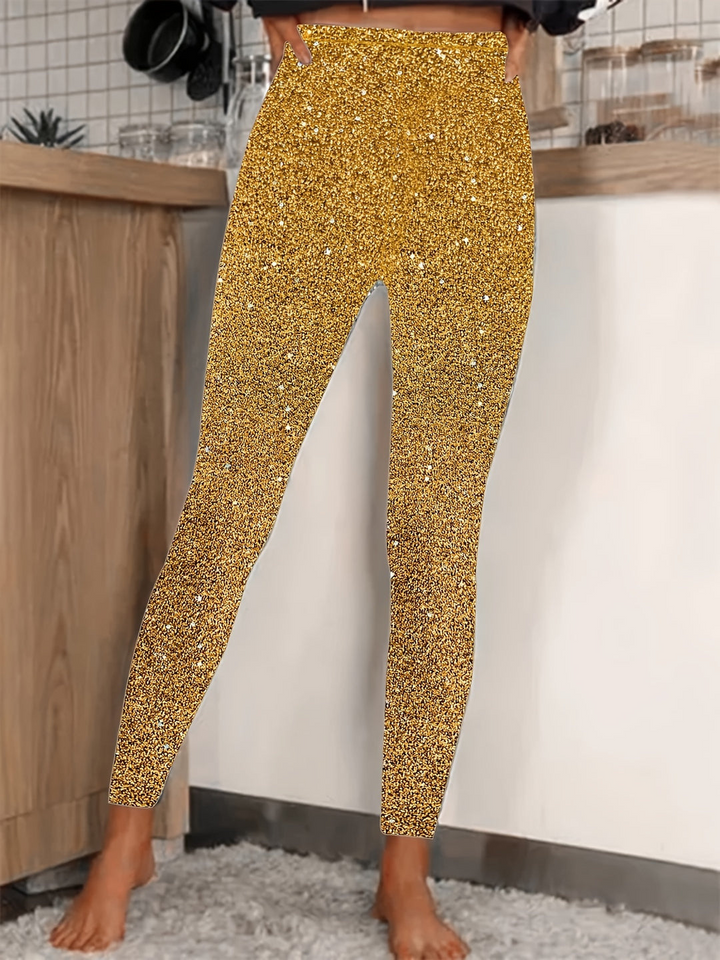 Drune | Damen High Waist Pailletten Legging Glänzend & Komfortabel Für Frauen