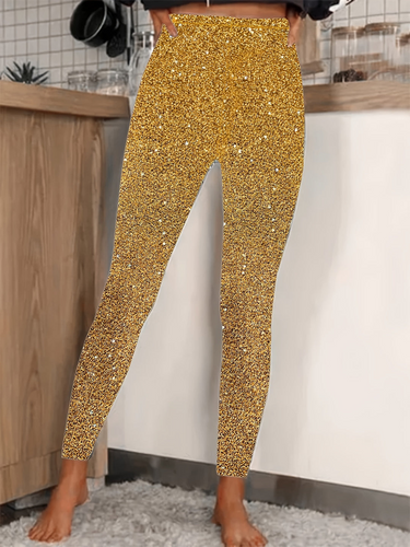 Drune | Damen High Waist Pailletten Legging Glänzend & Komfortabel Für Frauen