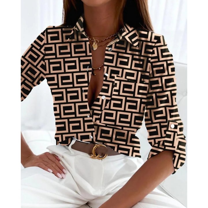 Drune | Elegante Damenbluse Im Business Stil mit Futter