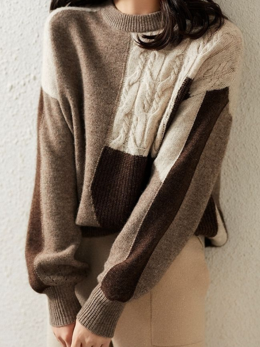 Drune | Chic &amp; stylish knit sweater in contrasting color