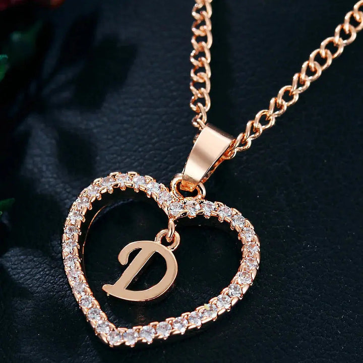 Drune | Buchstaben Zirkon Liebe Kette Schmuck Anhänger