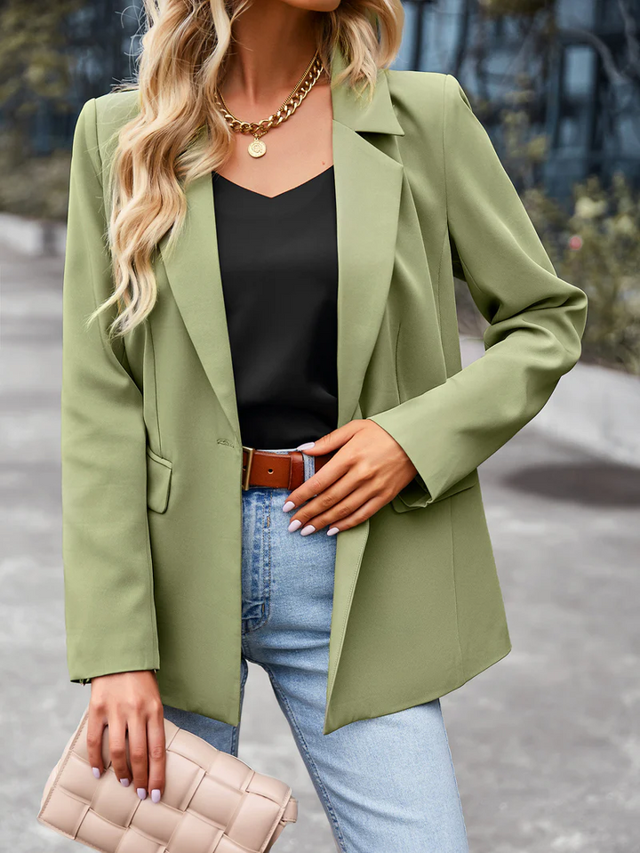 Drune | Damen Blazer mit Einem Knopf, Langen Ärmeln, Tailliertem Schnitt, Lässig Chic