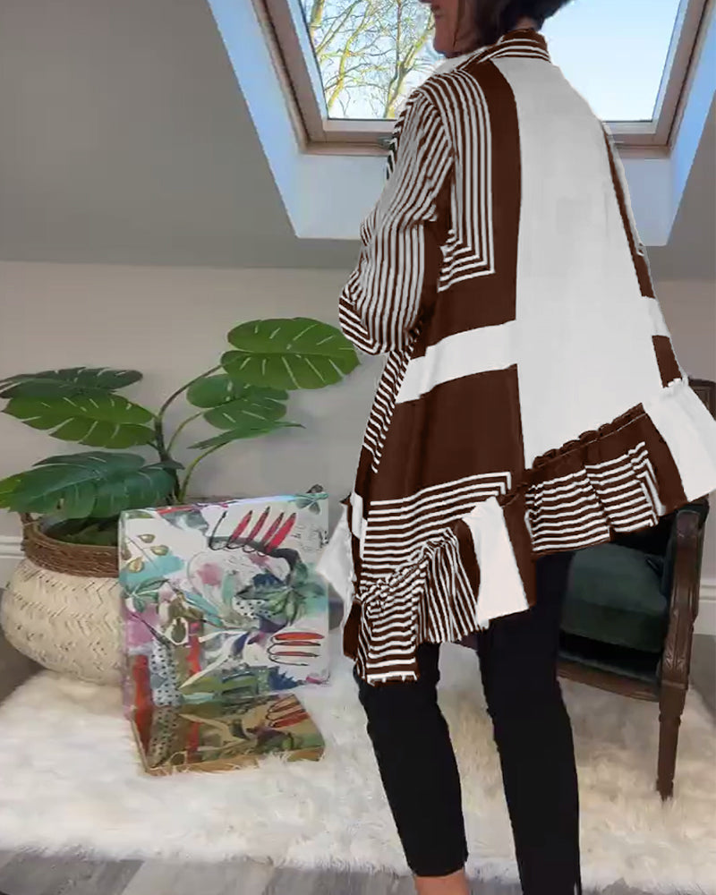 Drune | Bedrucktes Hemd mit Unregelmäßigem Patchwork und Knöpfen