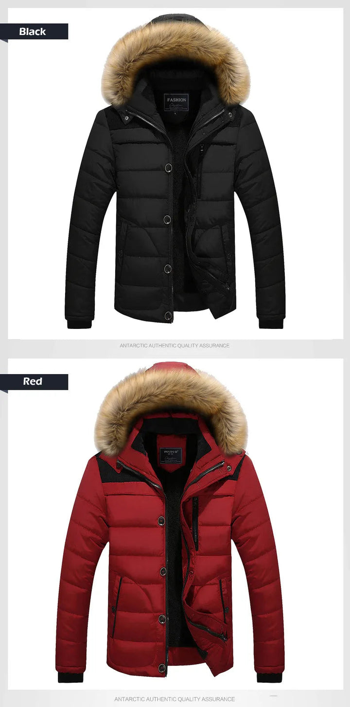 Drune | Herren Daunenjacke mit Pelzkragen