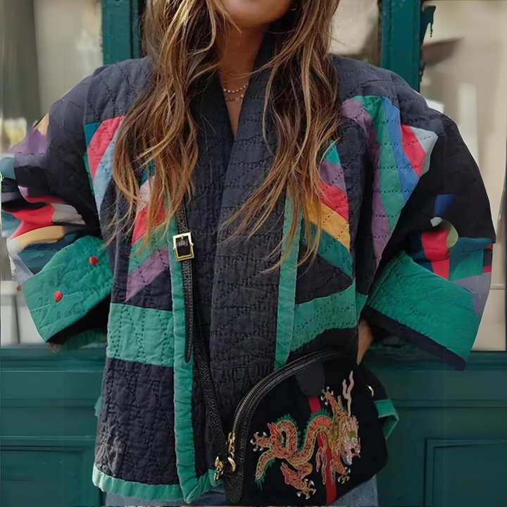 Drune | Damen Kimono Jacke Regenbogen Elegant und Bequem