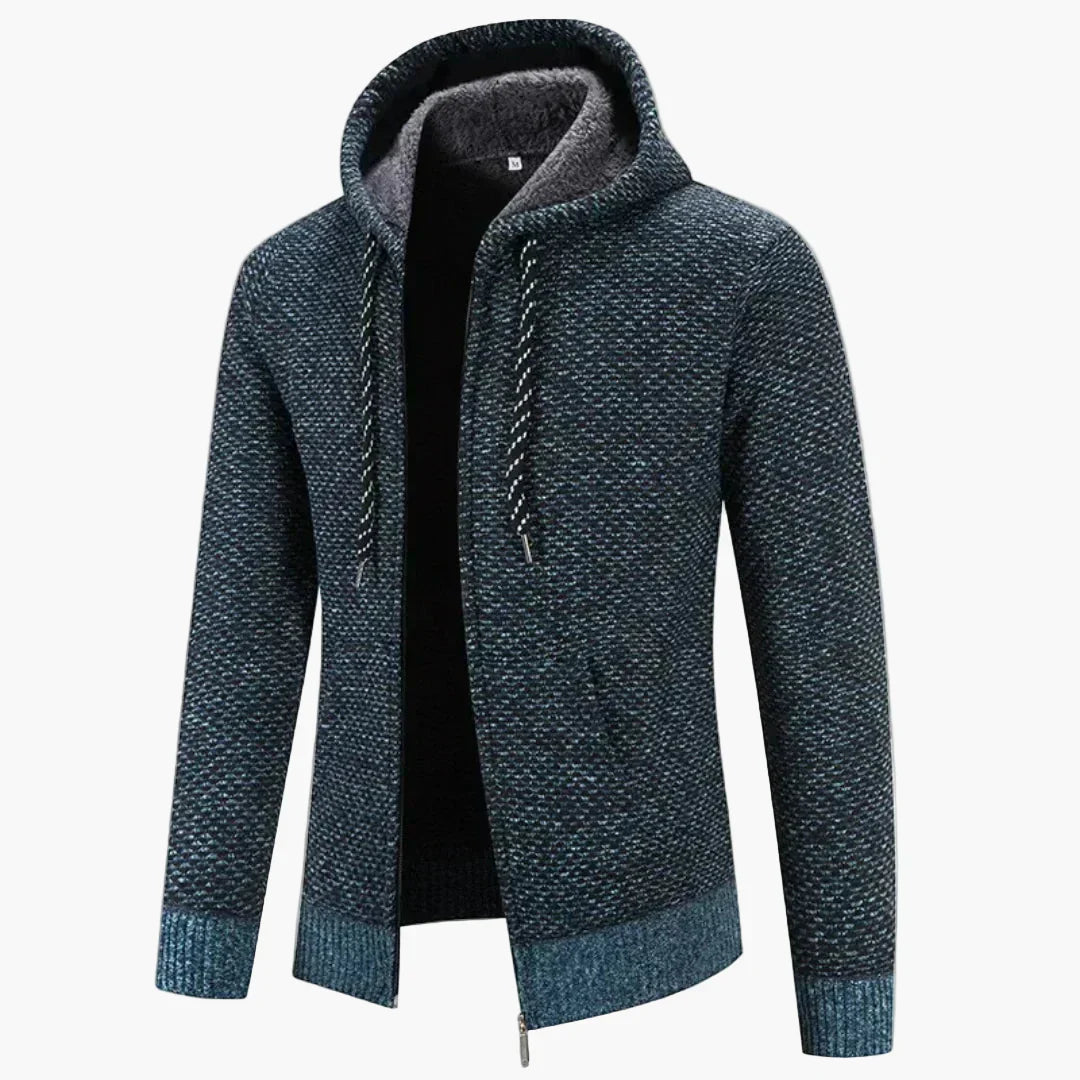 Drune | Strick-Kapuzenjacke für Herbst und Winter - Komfortabler Freizeit-Hoodie mit Reißverschluss
