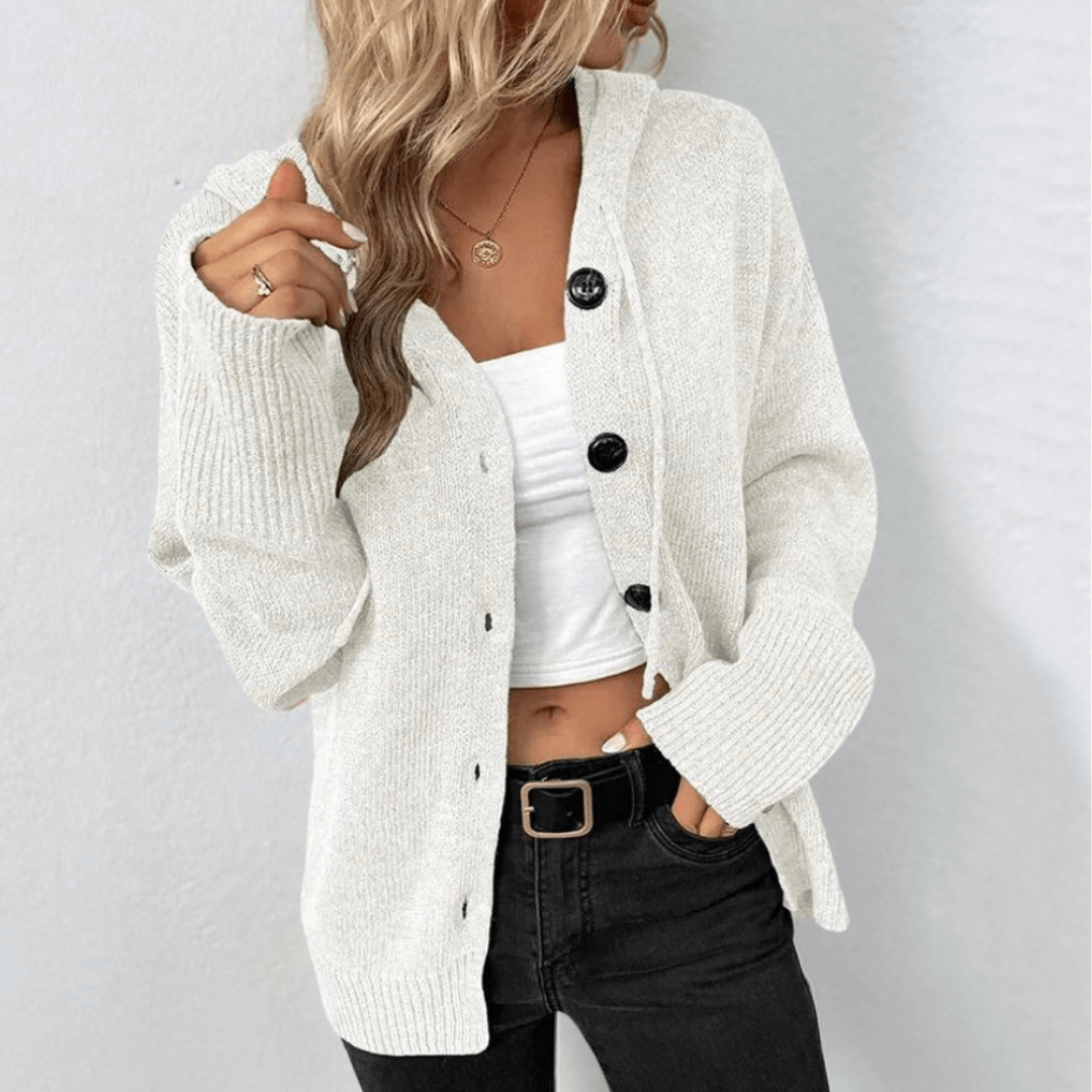 Drune | Cardigan - Damen Herbst Warm Knopf-Down Cardigan