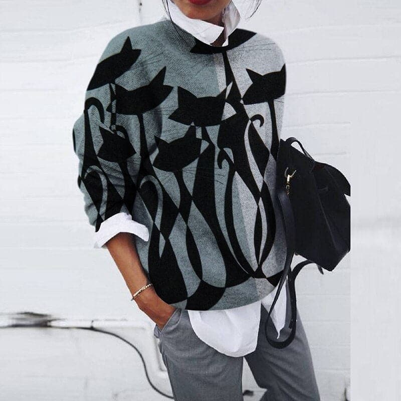 Drune | Sweatshirt - Bequemer Schnitt - Grafikdruck - Langärmliger Rundhalsausschnitt