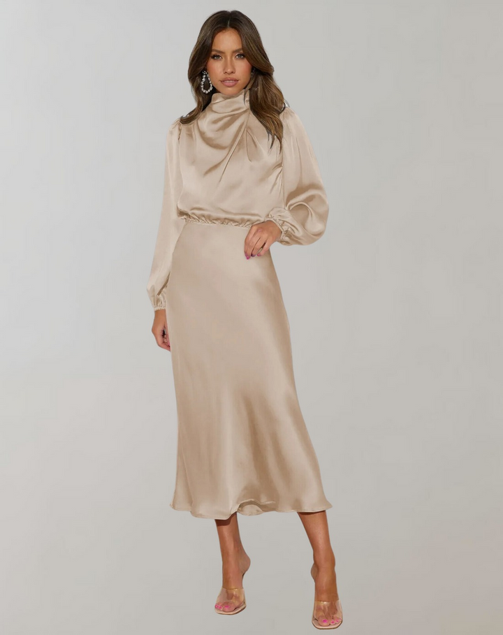 Drune | Elegantes Abendkleid für Damen Lang Langärmelig
