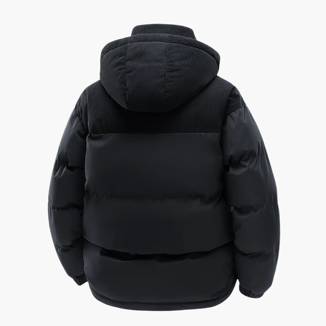 Drune | Casuale Kapuzenjacke mit Puffern und Farbblockdesign