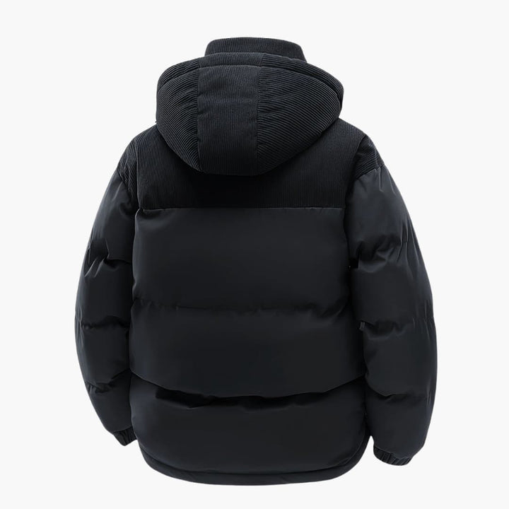 Drune | Casuale Kapuzenjacke mit Puffern und Farbblockdesign