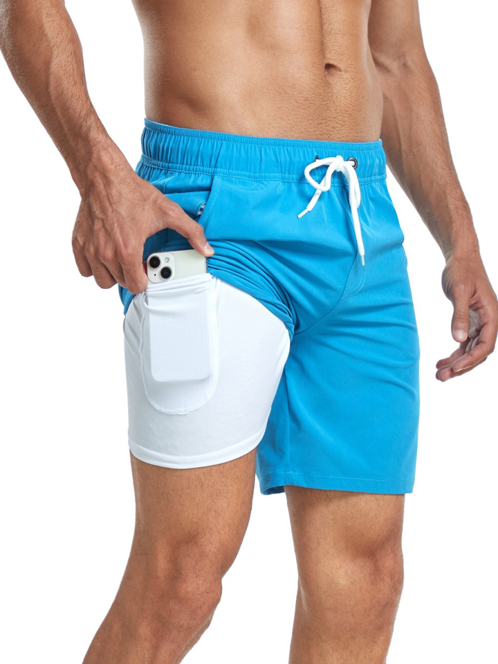Drune | Schnell Trocknende Herren Badehose Doppelschicht Design