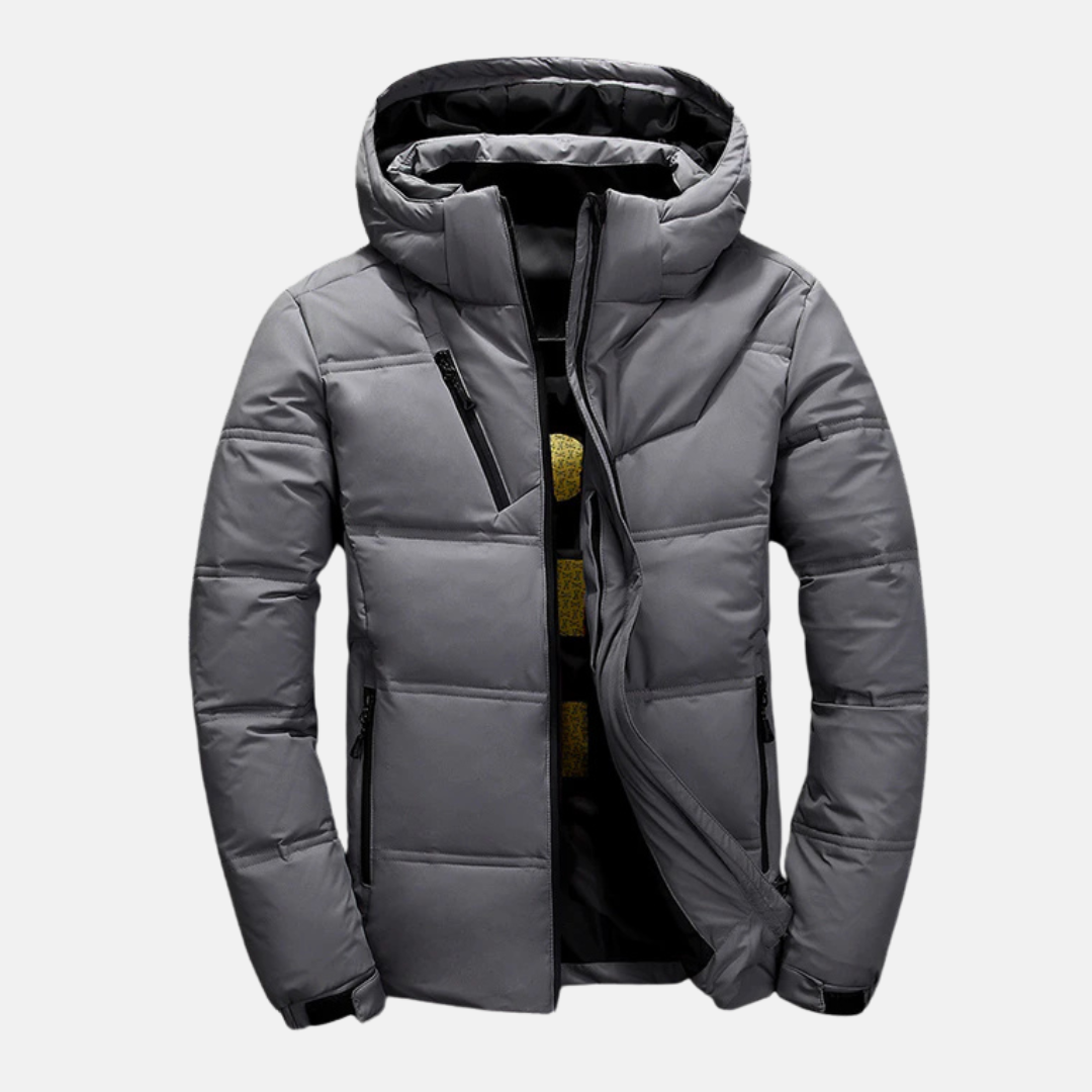 Drune | Pufferjacke Ge Quiltetes Design mit Kapuze Verstellbare Ärmel mit Reißverschlusstaschen