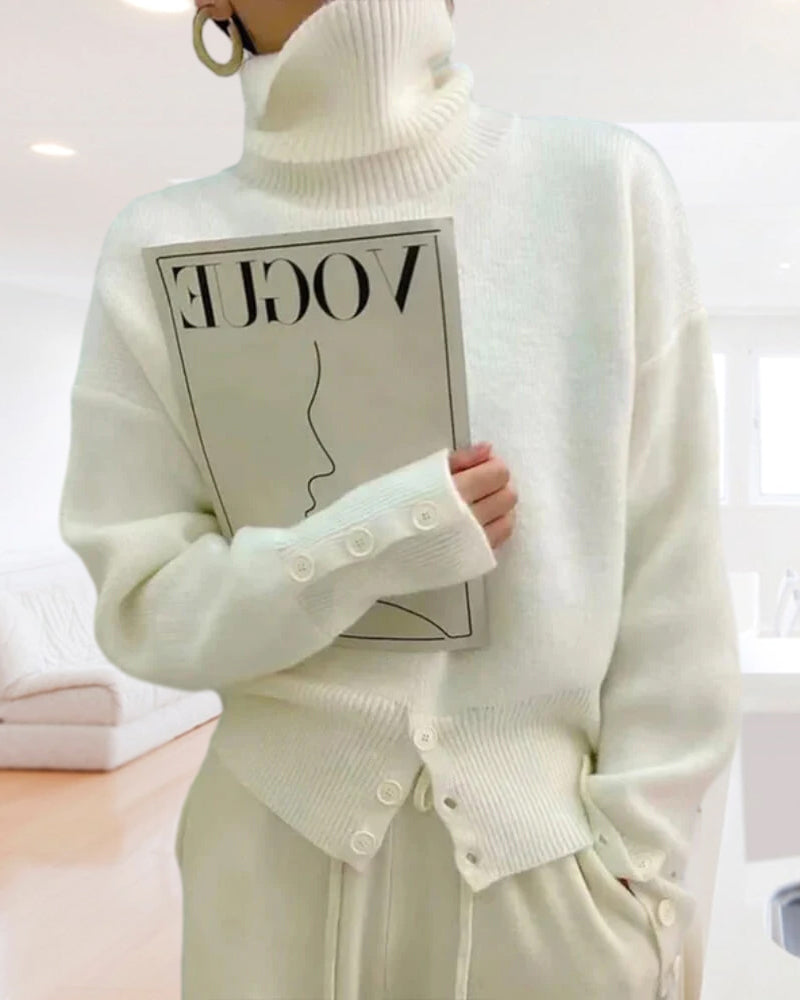 Drune | Weicher und Bequemer Pullover mit Hohem Halsausschnitt