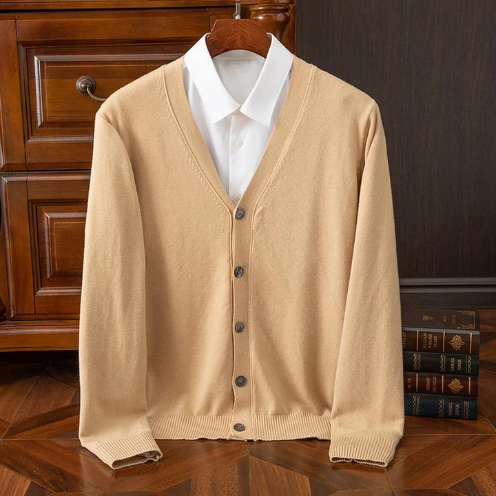 Drune | Herren Strickjacke Mit Knöpfen, Leichter Stoff, Klassischer V-ausschnitt