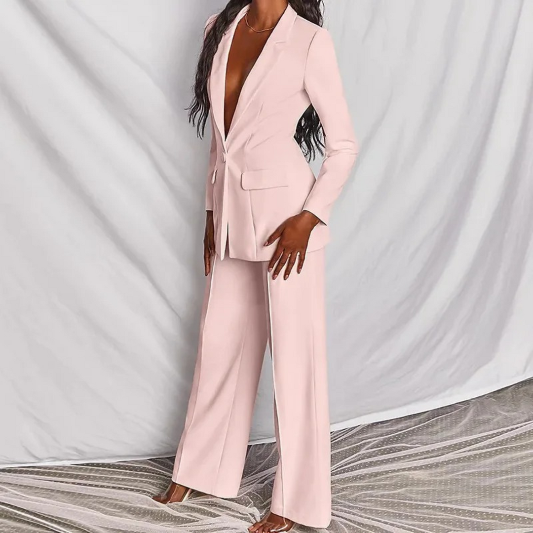 Drune | langärmeliges blazer-hosen-set für frauen