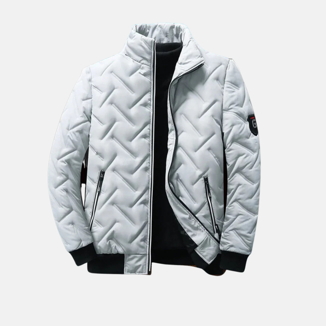 Drune | Steppjacke - Standardpassform - Isoliertes Zickzack-Design - Hoher Kragen - Reißverschlusstaschen