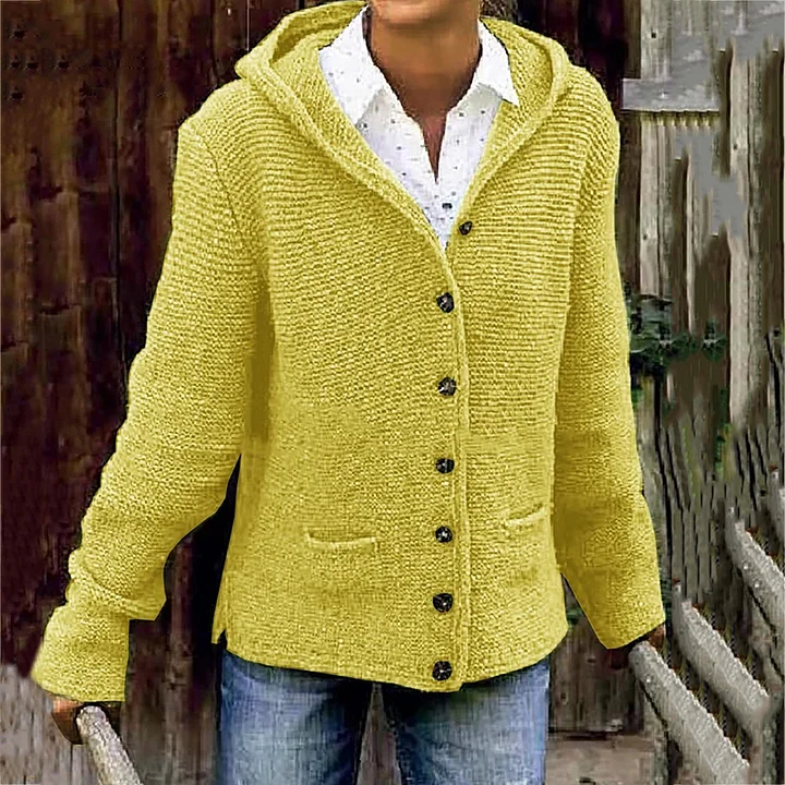 Drune | Vintage-Cardigan mit Gemütlicher Kapuze und Zwei Taschen