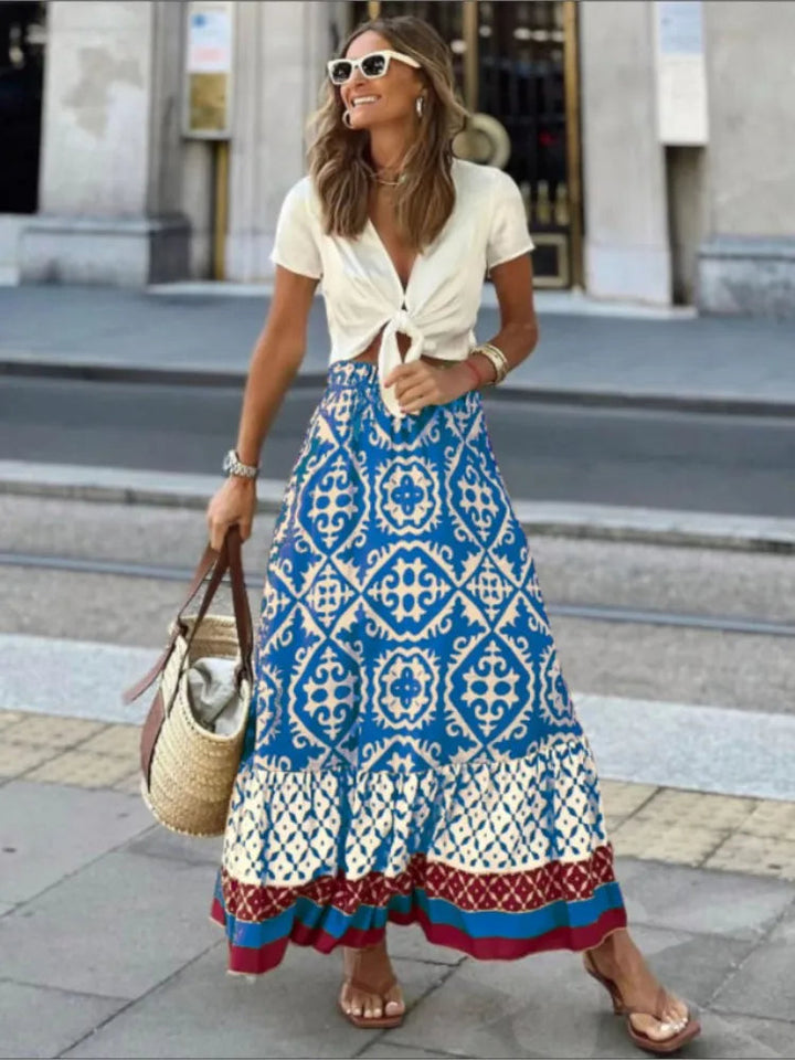Drune | Boho Rock Mit Elastischem Bund Damen