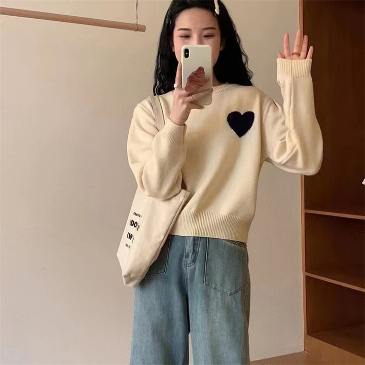 Drune | Grauer Pullover mit Farbblöcken