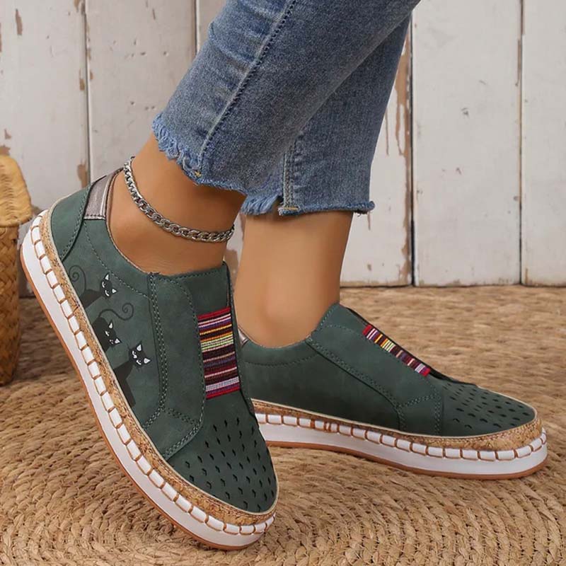 Drune | Lässige Katzenmuster Schuhe
