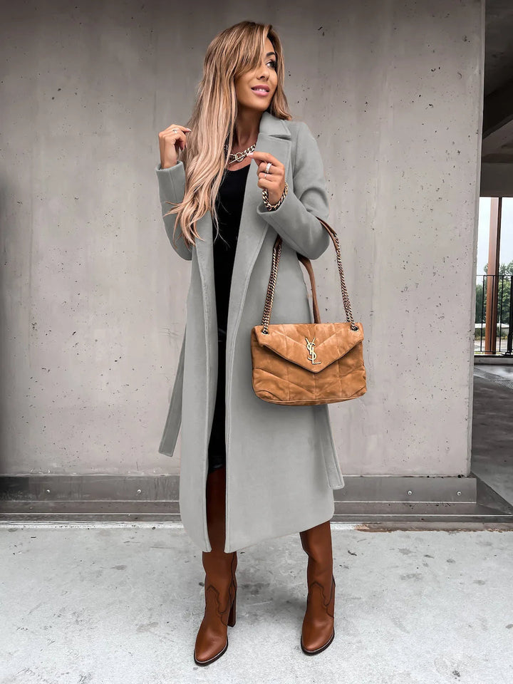 Drune | Stilvolle Wollmischung Damenjacke mit Gürtel
