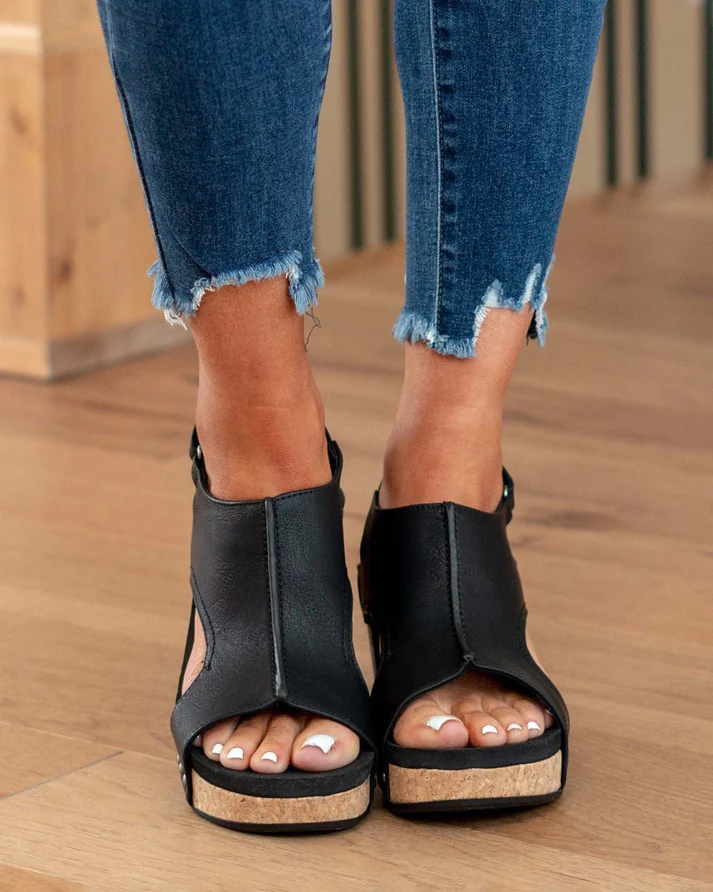 Drune | Trendige Damensandalen Mit Keilabsatz Und Ergonomischem Fußbett
