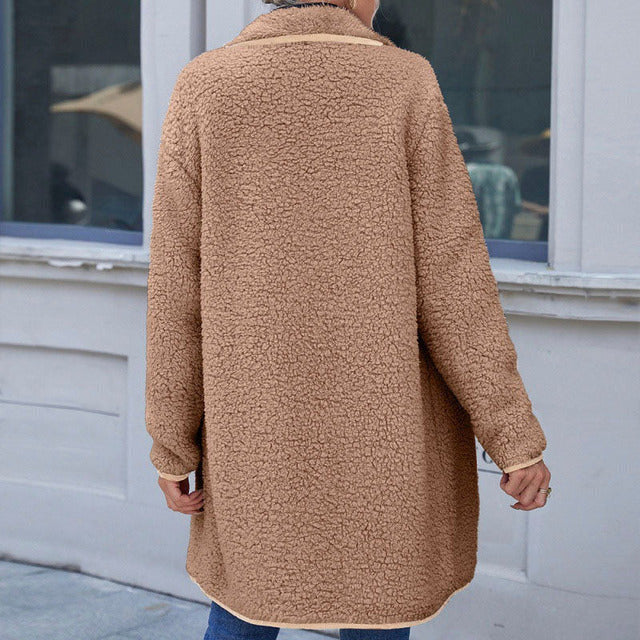 Drune | Fluffy Lange Jacke Polyester Warm, Stilvoll
