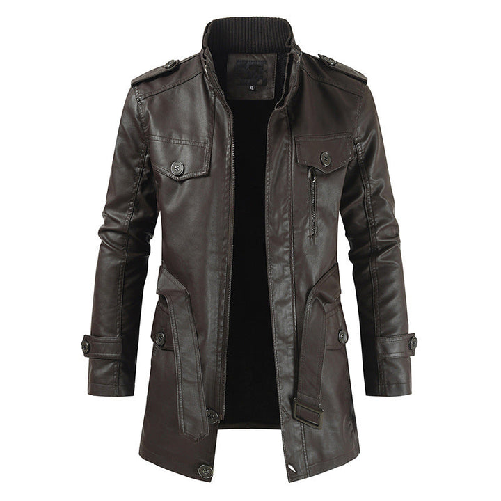 Drune | Retro Leder-Trenchcoat für Männer