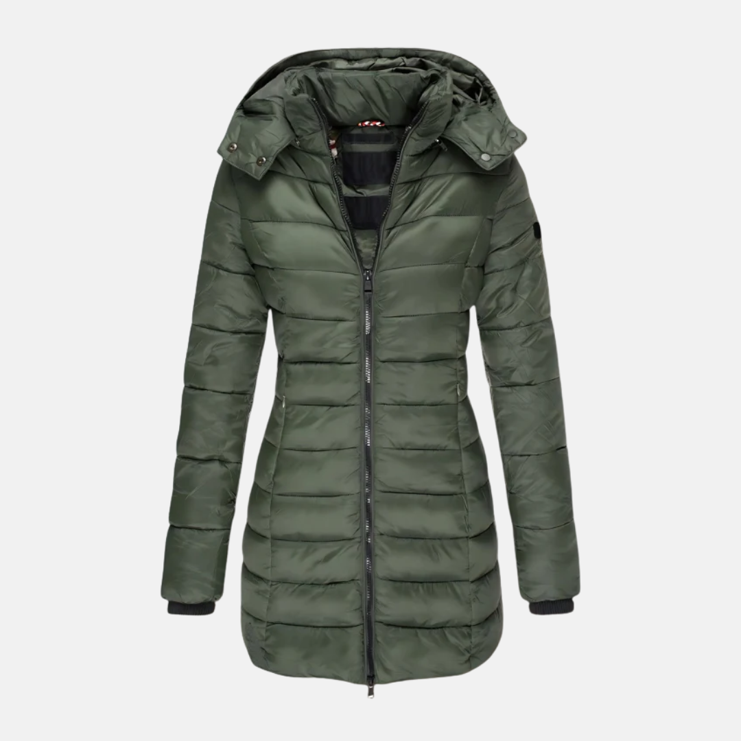 Drune | Pufferjacke Slim Fit Gepolstert und Isoliert mit Kapuze und Gerippten Bündchen