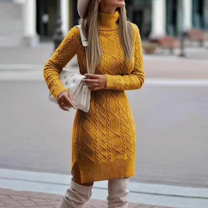 Drune – Gestricktes Rollkragen-Pulloverkleid